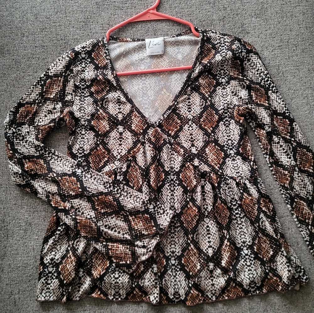 Faux snake skin blouse